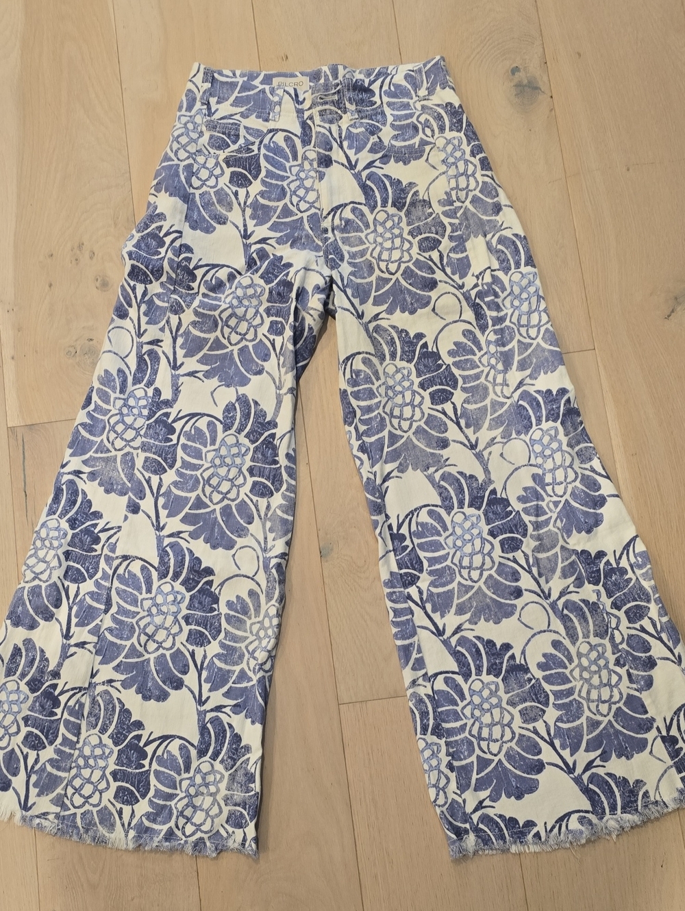 Pilcro Blue Floral Wide-Leg Women’s Jeans